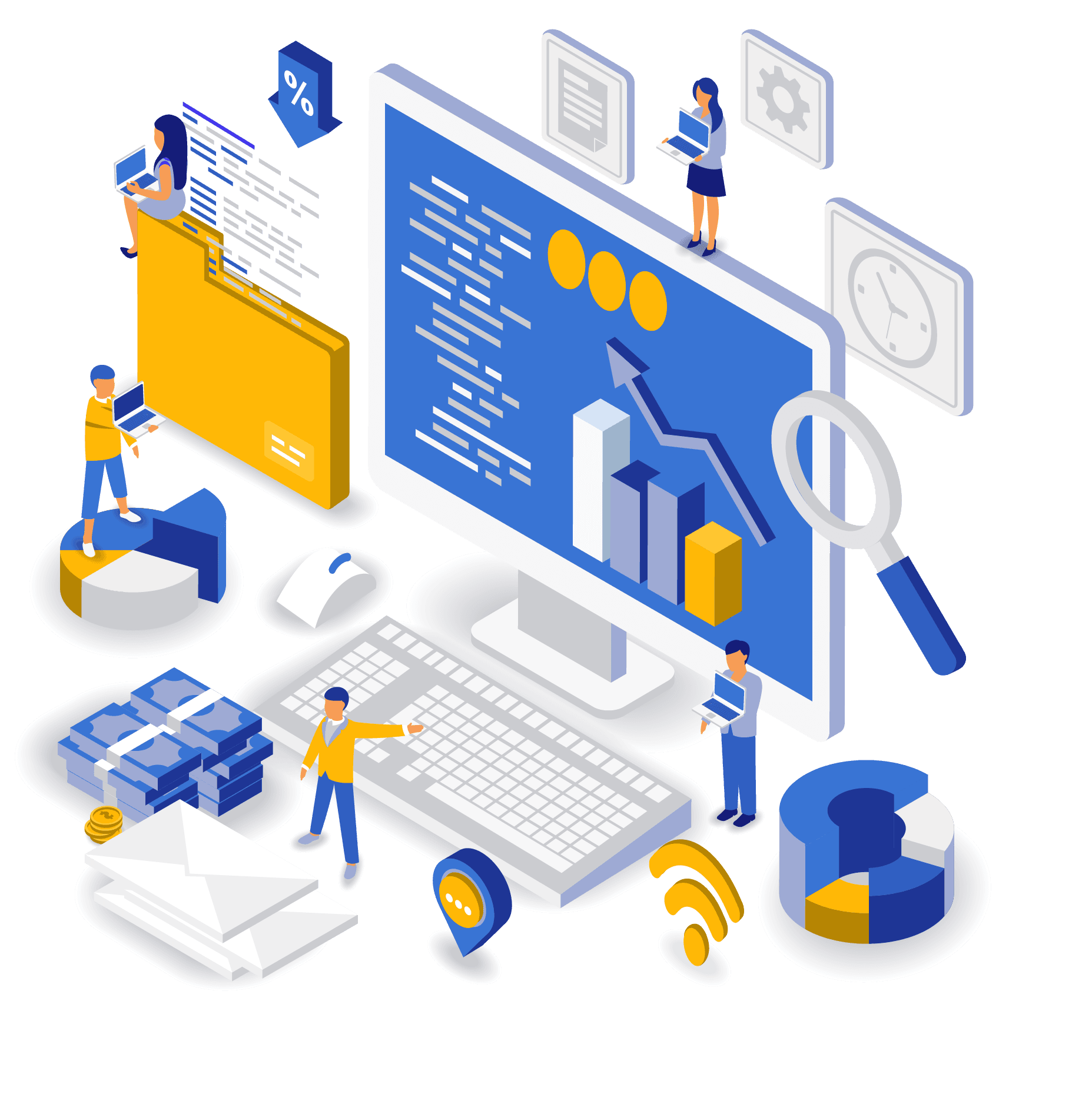 Création de sites web et applications personnalisées pour professionnels - Illustration de développement web